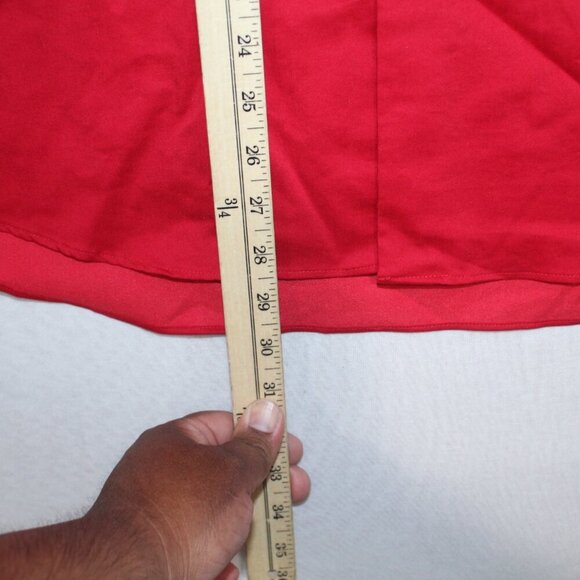 Van Huesen Red Casual Button Down Shirt Flex Cool Collar Slim Size 17 - Picture 3 of 8